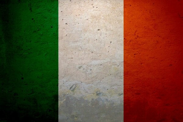 Bandiera Italiana Vintage sul muro di cemento