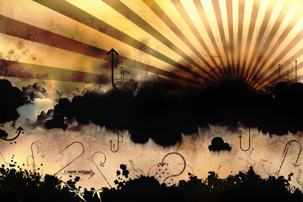 Il sole sorge in mezzo all astrazione completa
