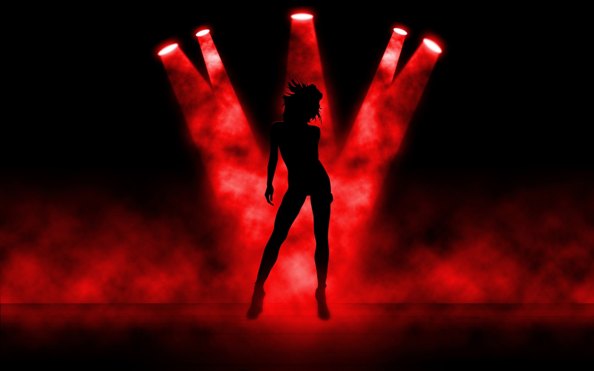 silhouette illuminato arte danza prestazioni fiamma sangue ragazza musica luce rosso vettoriale