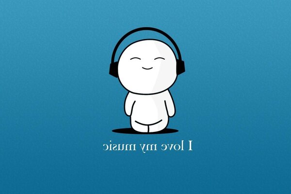 L omino ascolta la musica con le cuffie
