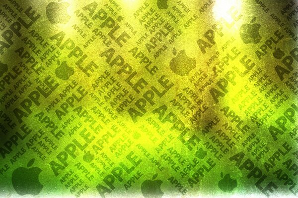Esecuzione computerizzata del logo Apple su sfondo verde