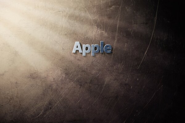 Iscrizione apple in lettere grigie