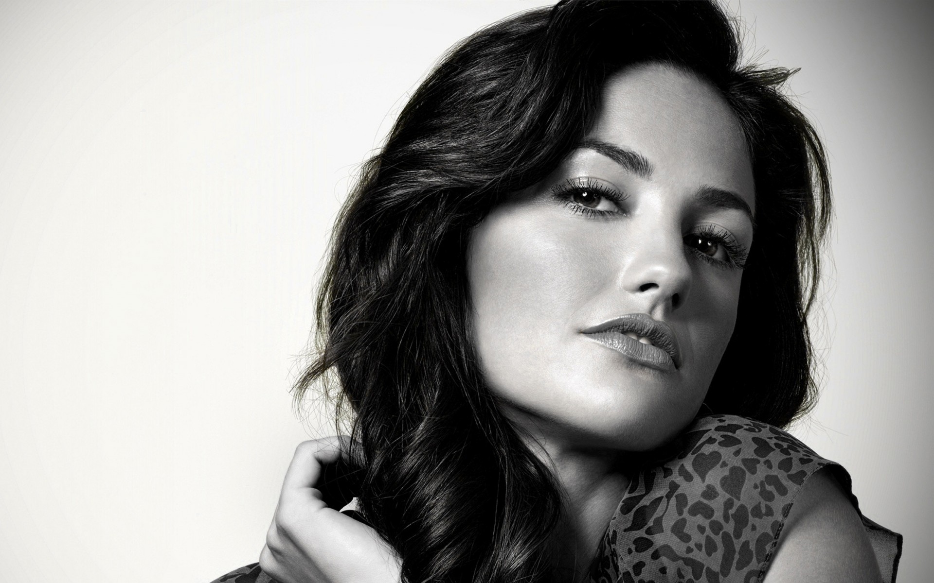 ritratto donna moda ragazza monocromatico modello sexy occhio glamour singolo adulto studio labbra donna attrice celebrità minka kelly