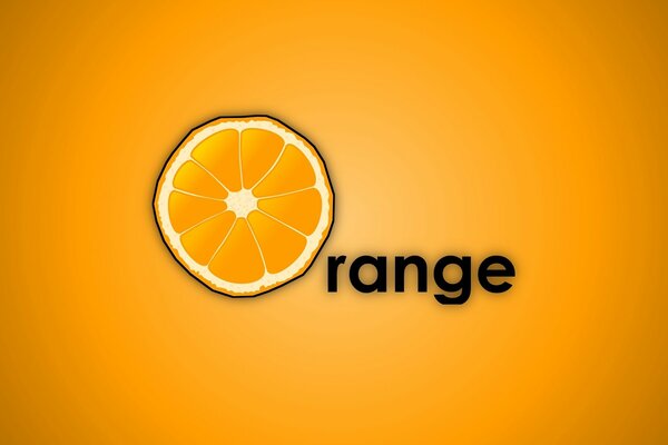 Design luminoso della parola Orange con una fetta d arancia