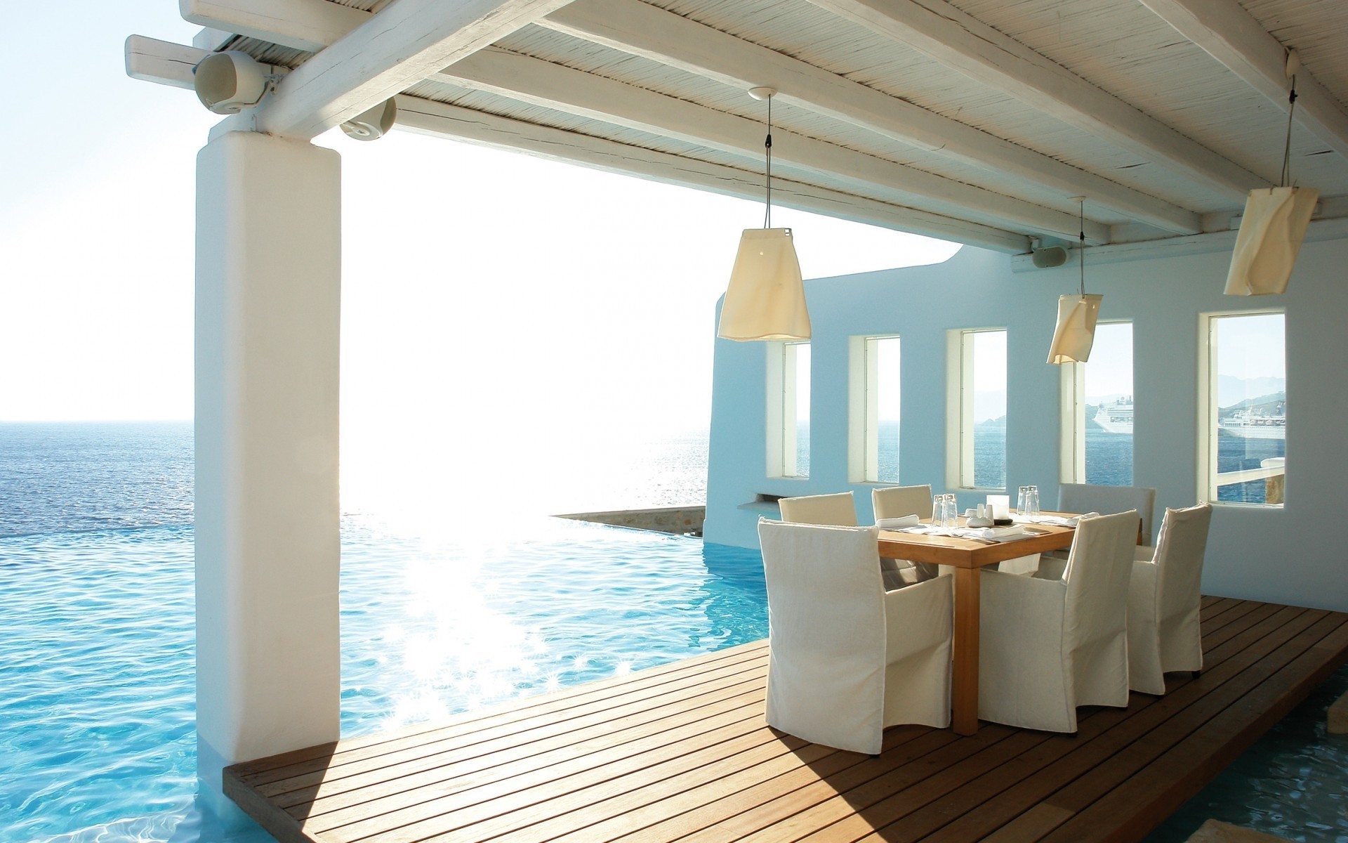 sedia lusso hotel divano resort mobili vacanze villa camera al coperto finestra relax estate oceano tavolo piscina piscina mare terrazza sfondo