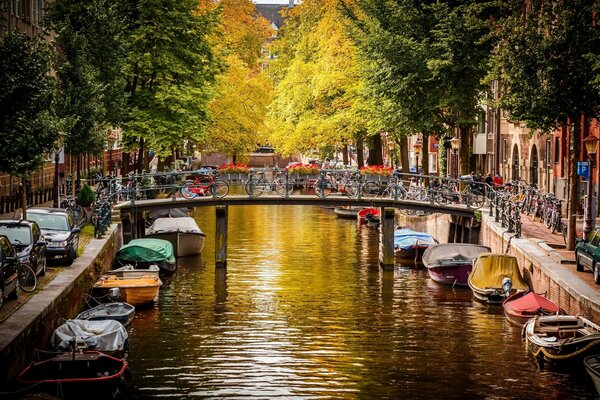 Canale d acqua nel mezzo della città