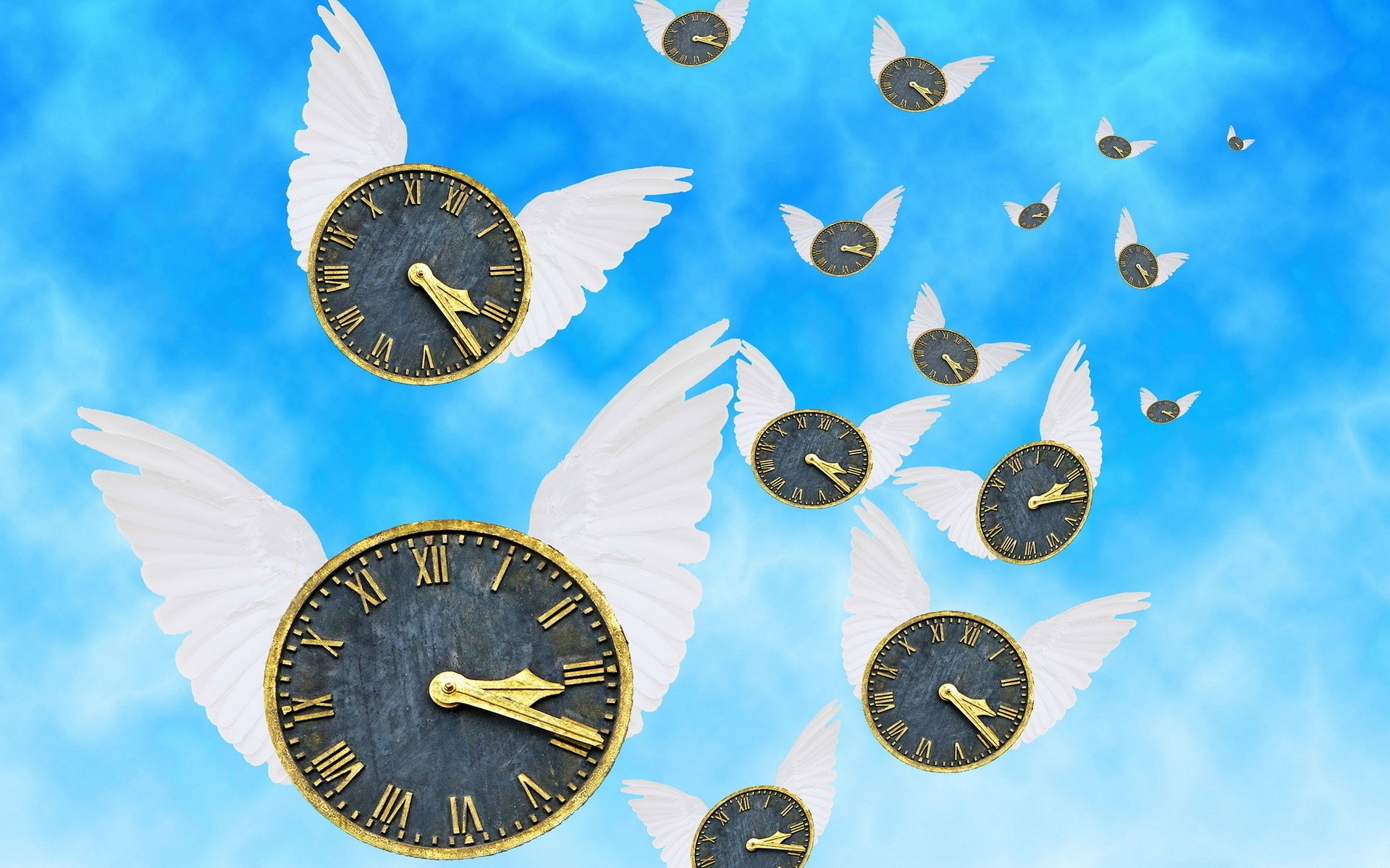 desktop illustrazione cielo simbolo arte tempo orologio ali