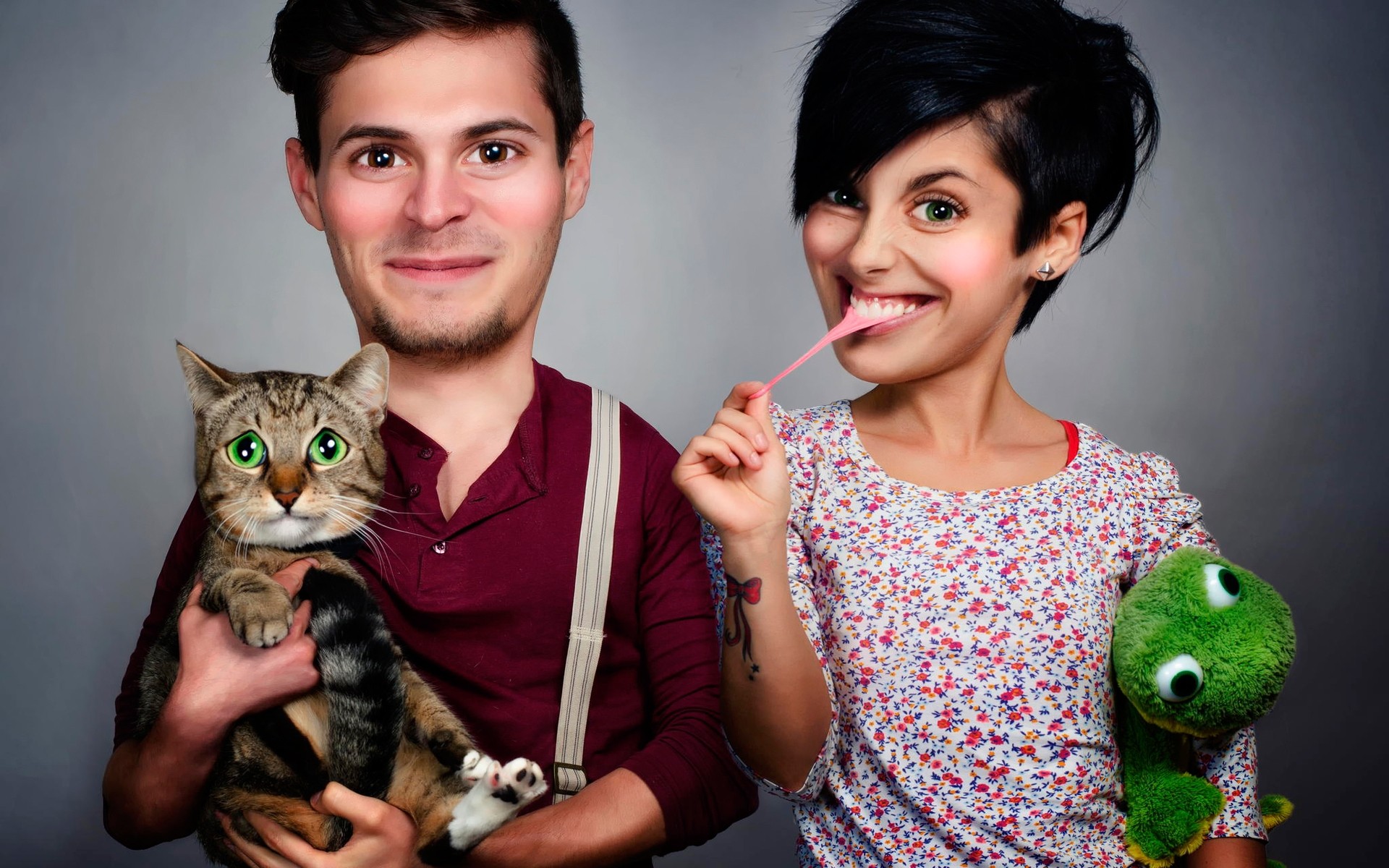 ritratto donna carino giovane amore bella ragazza bella adulto da solo divertente studio divertente foto divertente famiglia divertente gatto