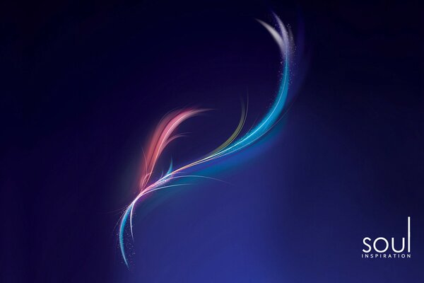 Illustrazione di una piuma caotica luminosa