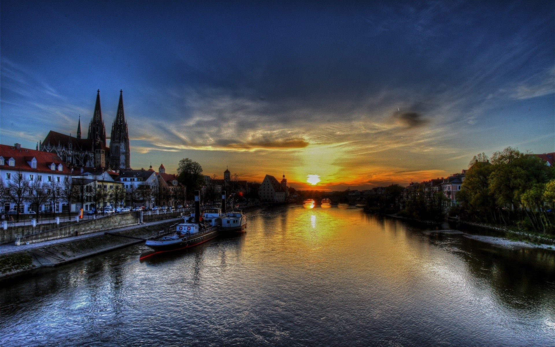 altre città fiume acqua tramonto riflessione sera viaggi crepuscolo alba cielo ponte all aperto canale lago
