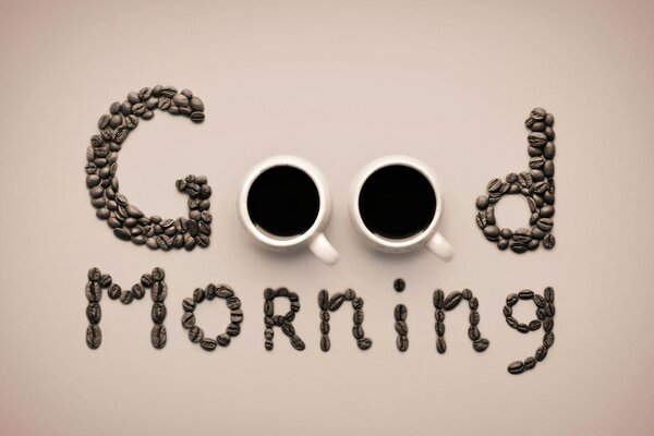 Buongiorno dai chicchi di caffè