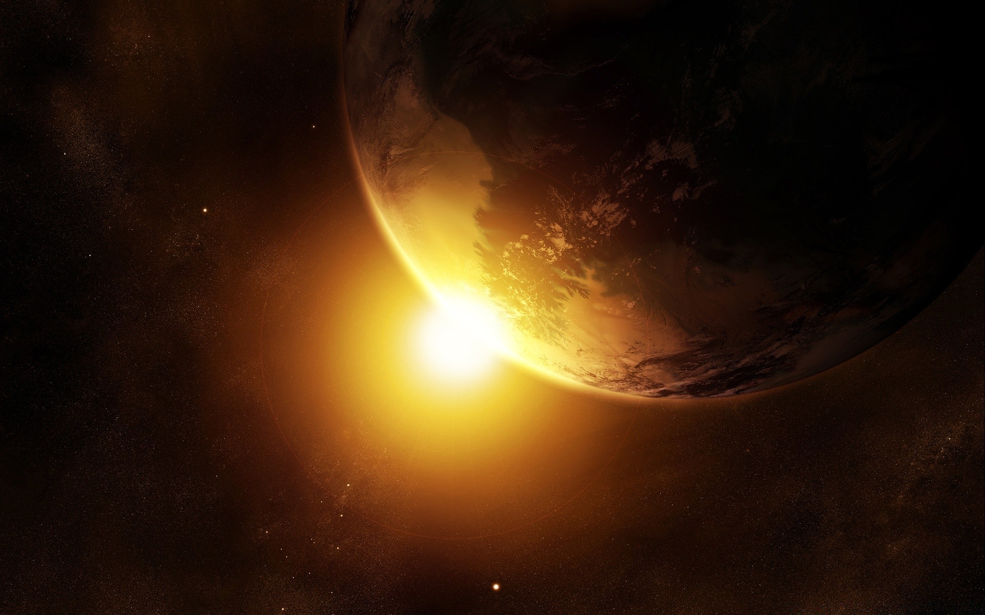 spazio astronomia luna sole scuro sferico eclissi luce sistema solare pianeta fantasia atmosfera cielo tramonto