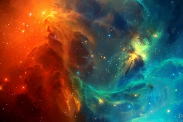 Cielo cosmico con luci brillanti