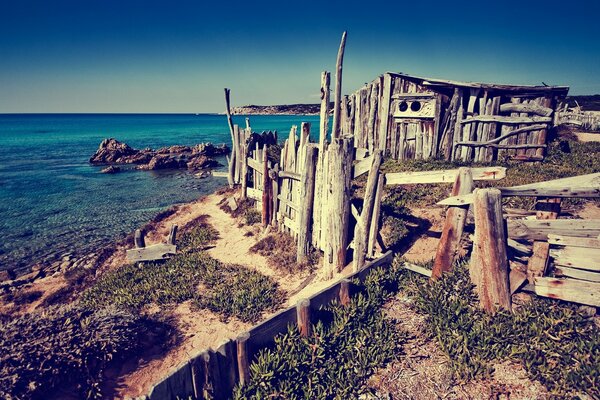 Viaggio al mare con vista sul paesaggio marino