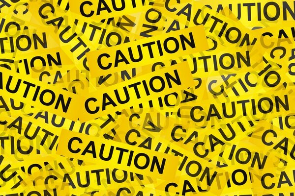 Testo Caution su tutto lo schermo