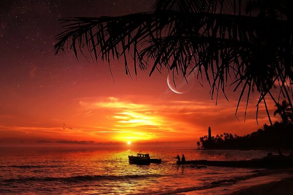 Tramonto sull oceano