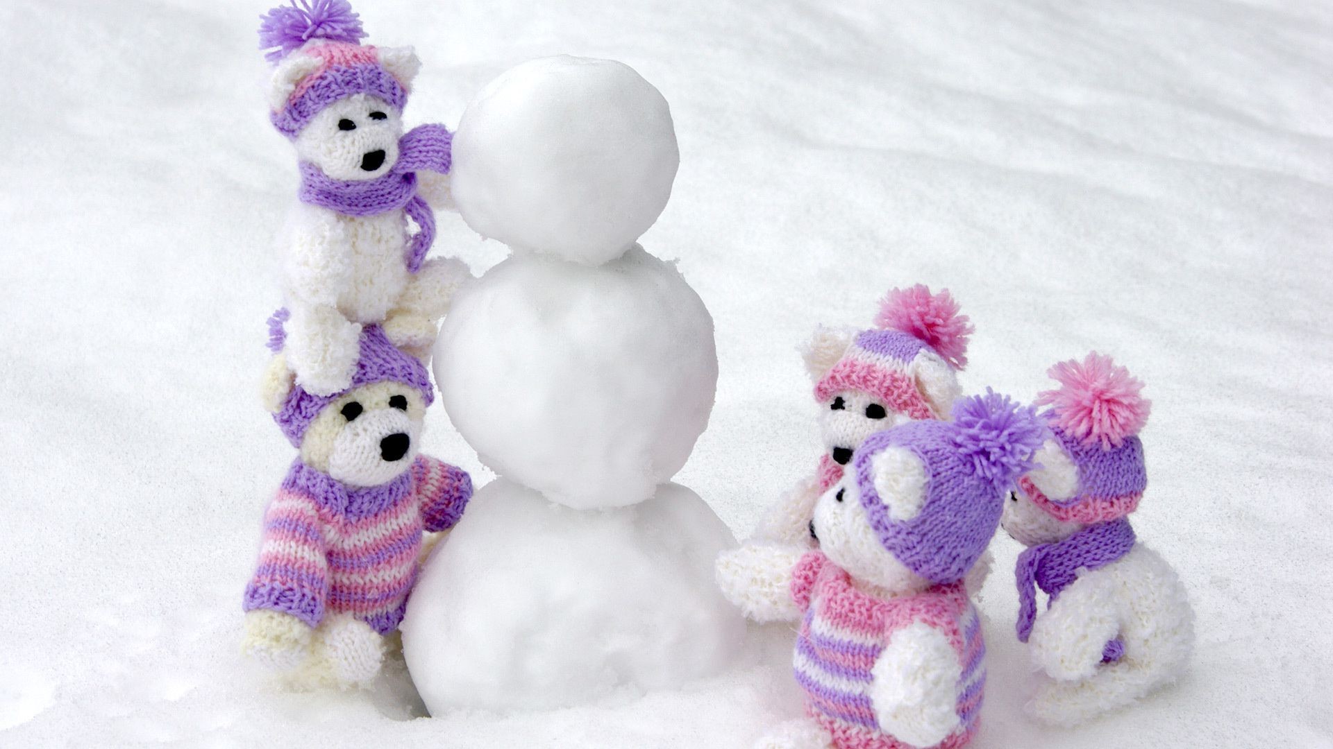 macro giù fatto a mano inverno giocattolo desktop neve colore lana cotone peluche divertimento