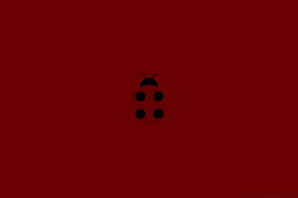 Arte Moderna. immagine di una coccinella su sfondo rosso