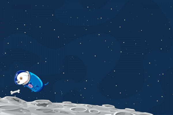 Grafica vettoriale di cani sulla Luna