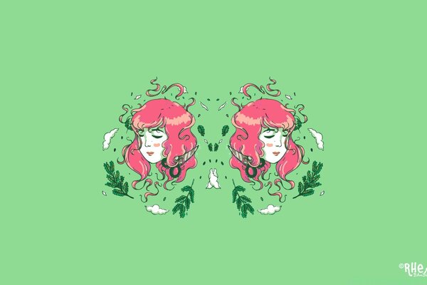 Illustrazione di due ragazze gemelle