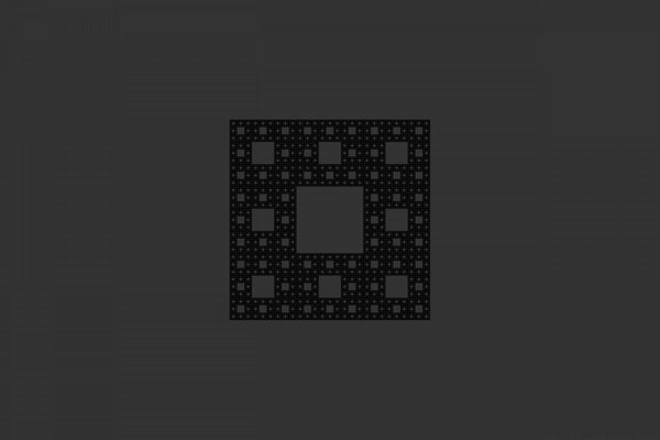 Quadrato nero su sfondo nero
