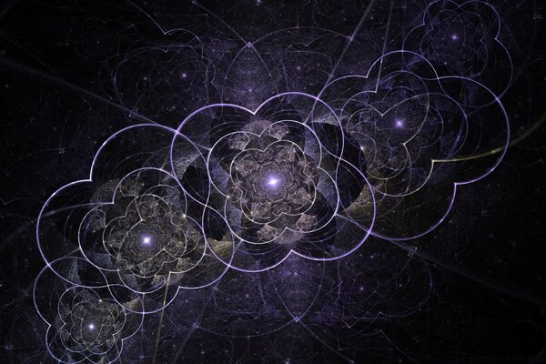 Linee di luce astratta su sfondo viola