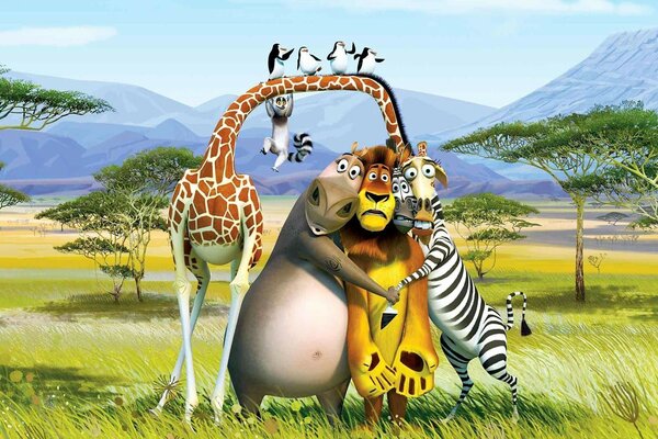 Cartone animato Madagascar eroi nella savana