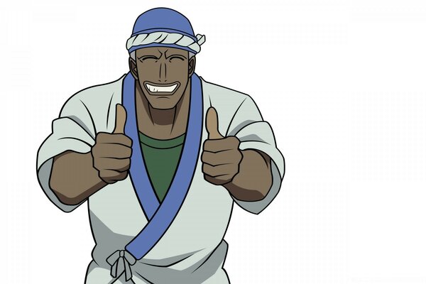 Ilustrazione anime uomo soddisfatto