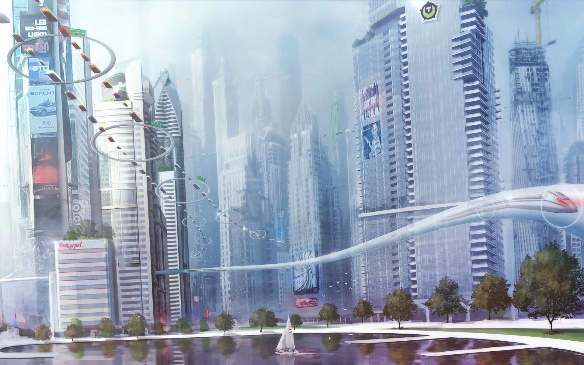 fantasia architettura città affari moderno grattacielo ufficio urbano casa centro città viaggi cielo torre moderno skyline quartiere alto finanza riflessione alta