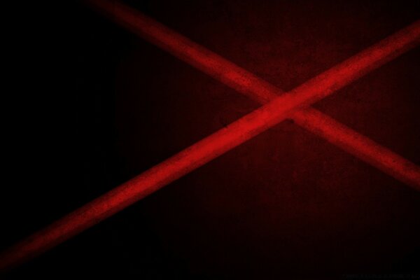 Su uno sfondo scuro, le linee rosse sono invertite
