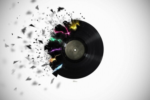 Astrazione di un disco musicale rotto