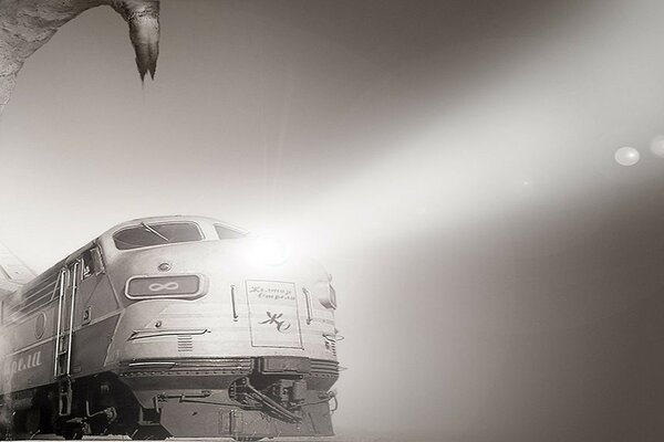 Treno monocromatico fantasia per foto