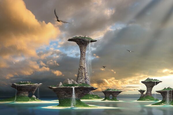 Massi e pietre acqua cielo natura
