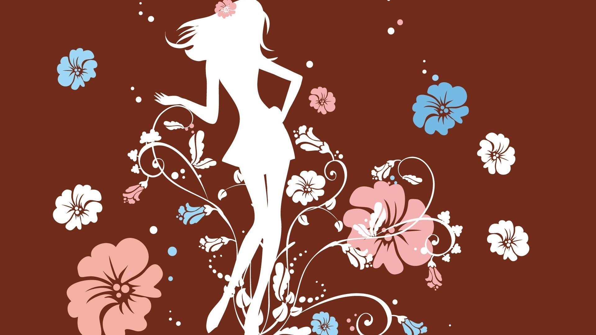 contrasti vettore illustrazione fiore carta da parati decorazione design floreale modello foglia astratto desktop florido retrò silhouette elemento grafico curva arte bobina senza soluzione di continuità