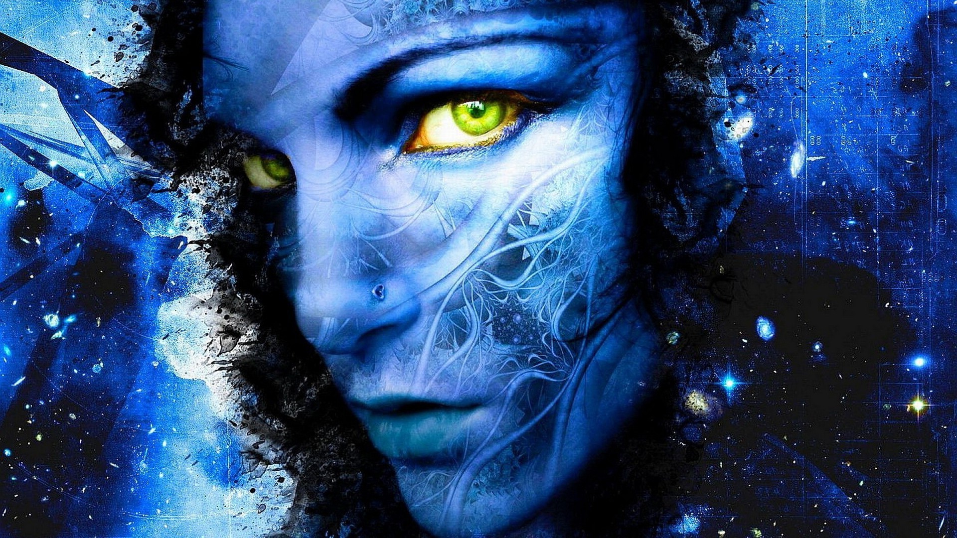 arte astratto fantasia ritratto mistero surreale pittura faccia scuro colore scienza luce artistico adulto struttura donna