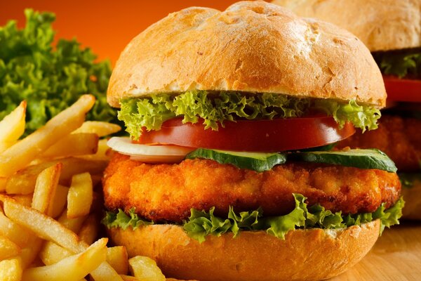 Hamburger di pollo fritto