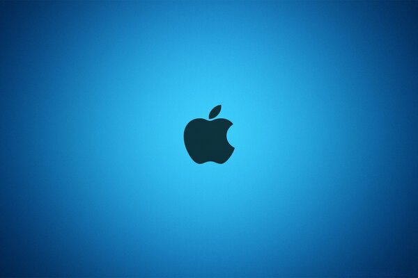Emblema apple su sfondo blu