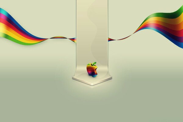 Logo Apple arcobaleno a mezzo giro