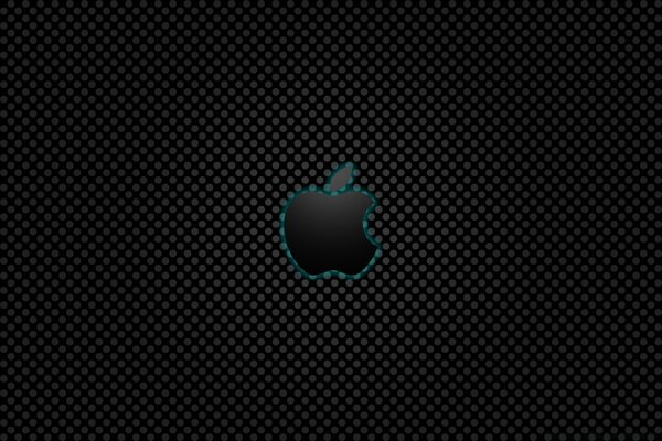 Icona apple su sfondo scuro in un punto