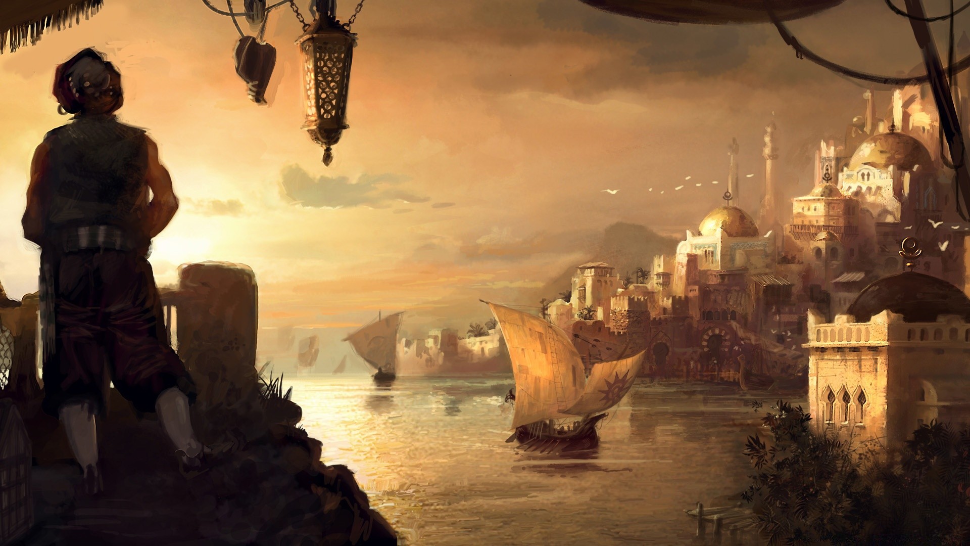 anno 1404 viaggi sera tramonto crepuscolo acqua architettura città alba all aperto
