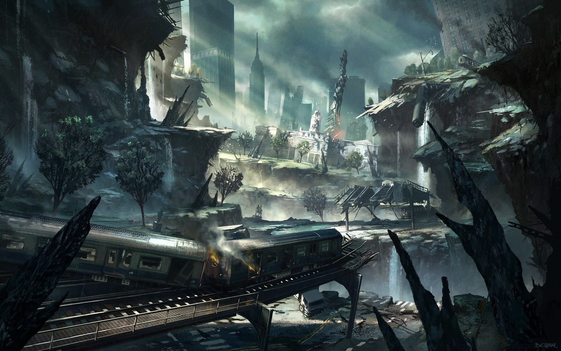 crysis fumo acqua arte luce