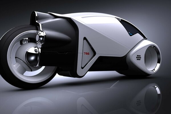 La bici sportiva del futuro color argento