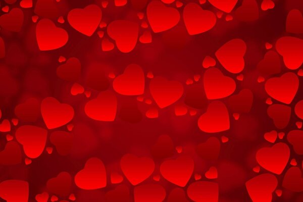 Design luminoso di cuori diversi