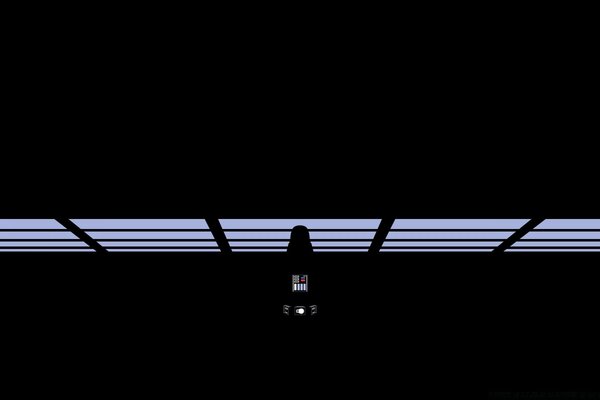 Frammento di star wars in una stanza buia