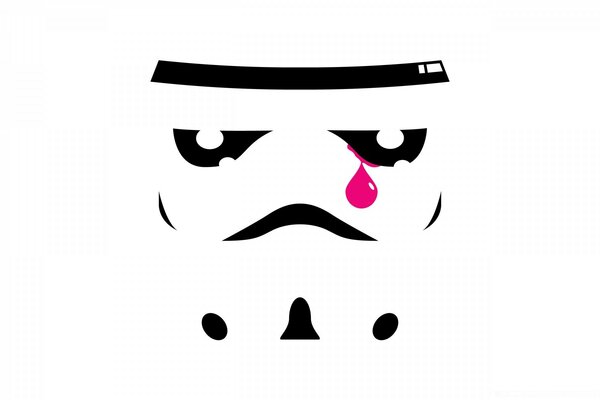 Star Wars soldato piange su sfondo bianco