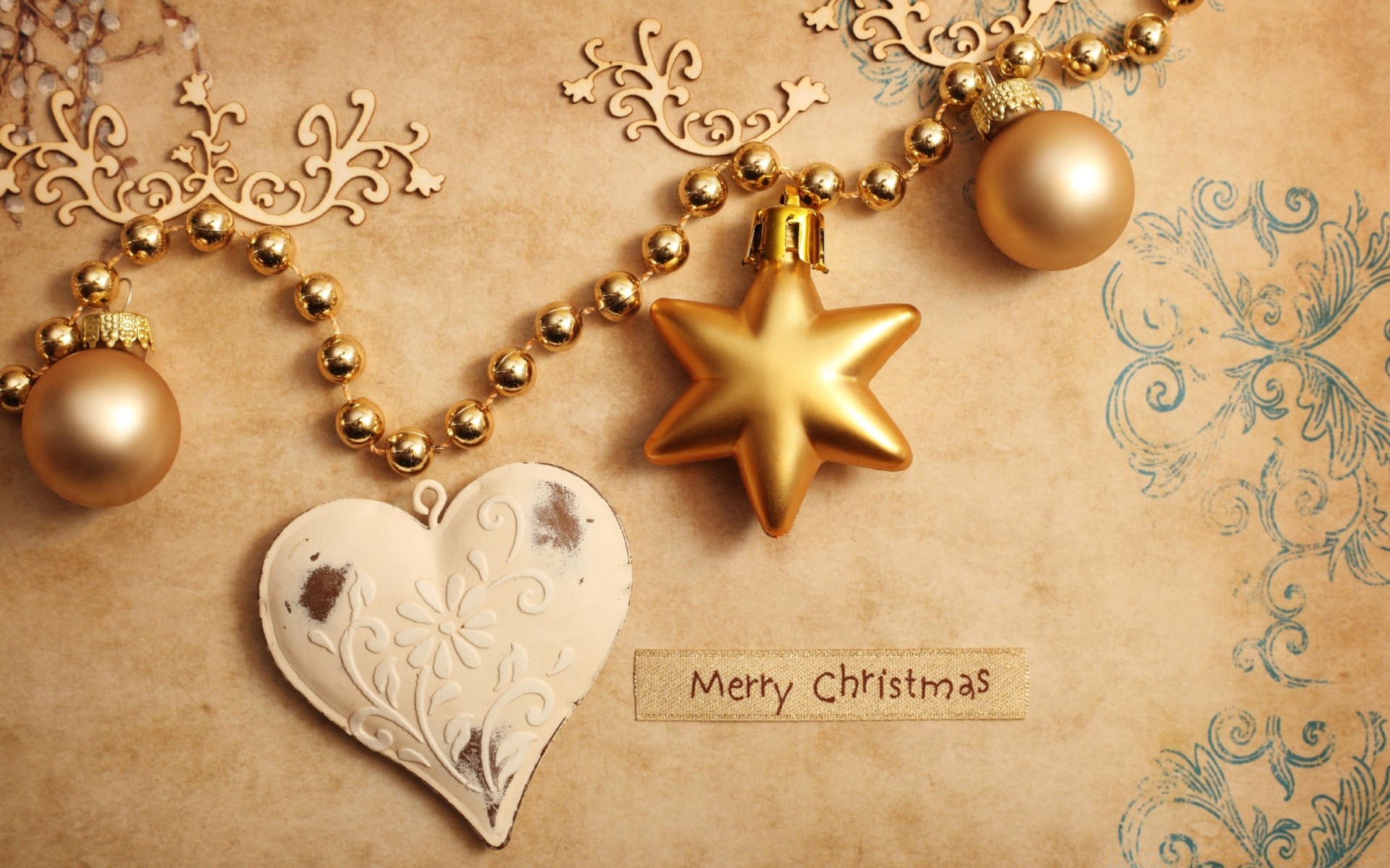 natale oro retrò antico decorazione splende perline gioielli carta