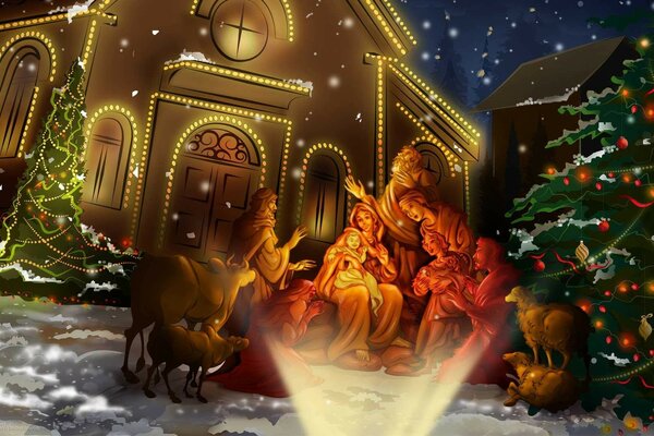 Natale. Serata di Natale. albero di Natale