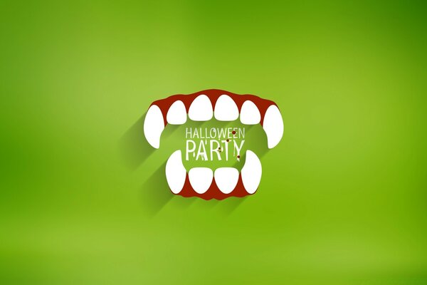 Denti bianchi da vampiro per una festa di Halloween