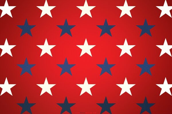 Bianco stelle blu su sfondo rosso