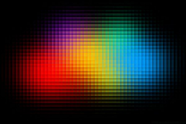 Quadrati arcobaleno su sfondo nero